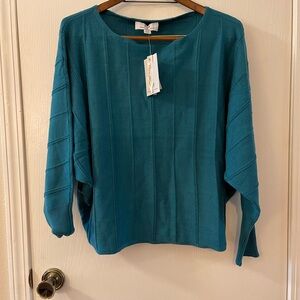 Magaschoni Teal Crew Neck Sweater
